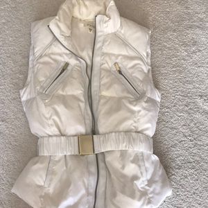 White puffer vest